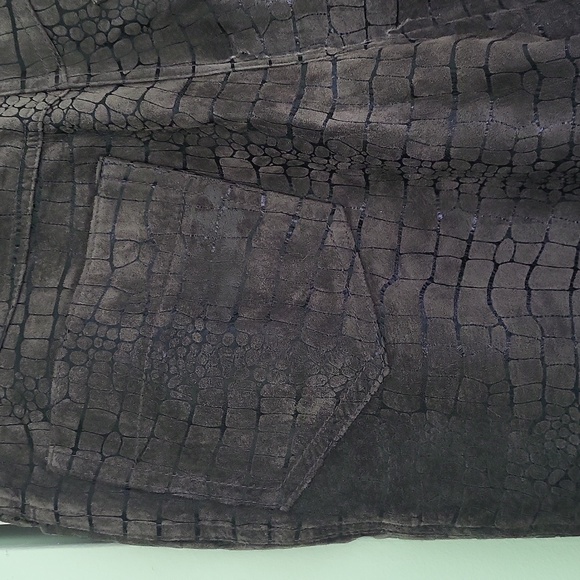 VINTAGE 100% leather (snakeskin print) pants. Needs repair! - Picture 7 of 8